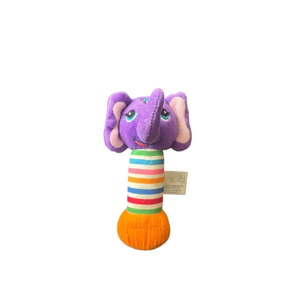 Playtex Baby Purple Elephant‎ Plush Rattle Sensory Toy Stuffed Animal Plush Toy